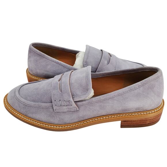 Lisa Vicky Womens‎ Size 8M Zoom-V Lavender Kid Suede Loafers New in Box - Picture 1 of 8